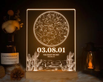 Anniversary gift, Custom star map by date light, Personalized Valentines Day Gift for him, Night sky by date, Boyfriend gift, STAR01AR