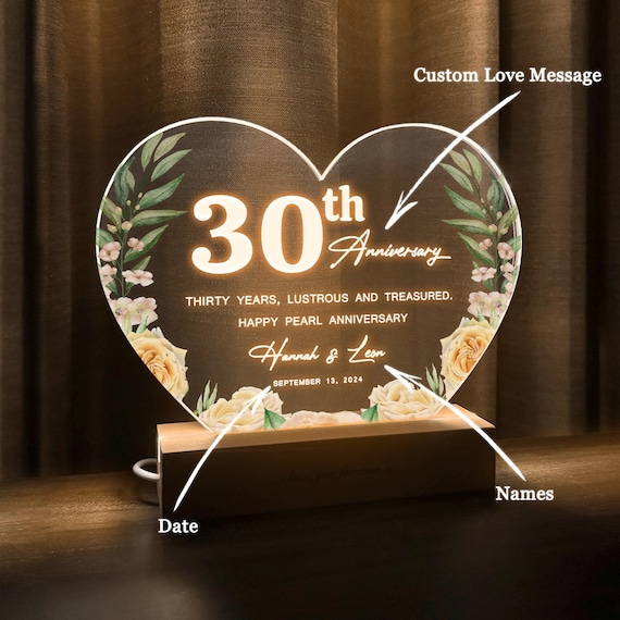 30th Anniversary Gift, Pearl Anniversary, 30 Year Anniversary Gift
