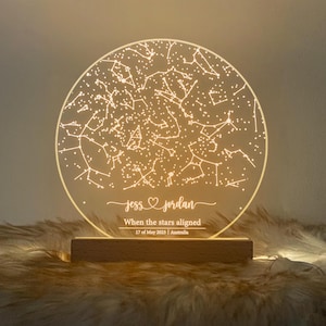 Custom star map by date, Personalized gift, Anniversary gift for him, The night we met night light, Birthdays gift for her, STAR01AL