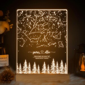 Carte des étoiles personnalisée par date, cadeau de Saint-Valentin pour lui, cadeau d'anniversaire, cadeau personnalisé pour petit ami, cadeau de couple, cadeau de fiançailles, STAR01AE