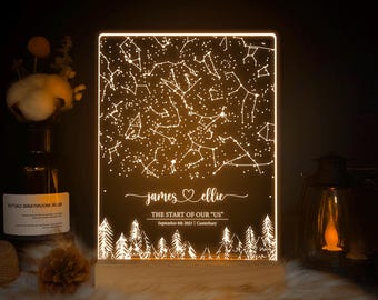 Anniversary gifts for him, Custom star map by date, Personalized wedding gift, Boyfriend gift,  Christmas gifts for her, STAR01P