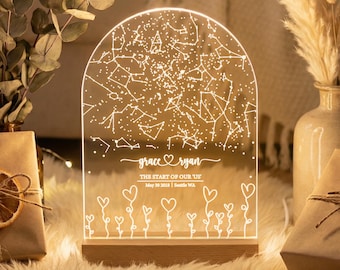 Custom Star Map Light, Valentines Day Gift, Personalized Gift for Him, Couples Gift, STAR01AX
