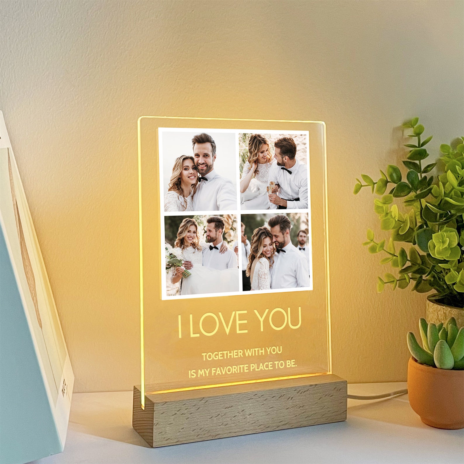 Custom LED Photo Plaque for Him Boyfriend Birthday Gifts Etsy