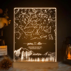Cadeau de Saint-Valentin pour lui, carte des étoiles personnalisée par date, cadeau d'anniversaire personnalisé, cadeau petit ami, cadeaux de Noël pour elle, STAR01AF