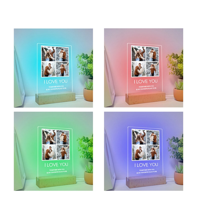 Custom LED Photo Plaque for Him Boyfriend Birthday Gifts Etsy