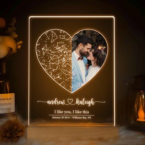 Cadeau de fiançailles personnalisé, carte des étoiles par date, cadeau souvenir de fiançailles, cadeau photo personnalisé, cadeau de mariage, STAR01N
