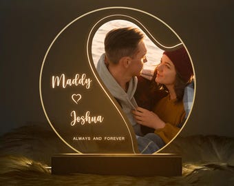 Anniversary Gift for Boyfriend Girlfriend, Custom Photo Night Light, Personalized Couple Gift with Picture, C04