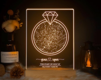 Gift for him, Engagement gifts, Anniversary gift, Custom star map by date, Personalized gifts for her, Boyfriend gifts, STAR01AO