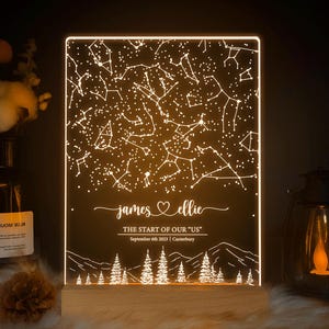 Cadeau de fiançailles, carte des étoiles personnalisée par date, cadeau de mariage pour elle, cadeau d'anniversaire pour elle, cadeaux d'anniversaire pour lui, cadeau petit ami, STAR01Q