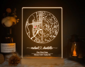 1st Anniversary Gift, Where We Met Map, Star Map Gift, Night sky by date, Gift for Him and Her, Gift For The Home, Custom Home decor, MAP08