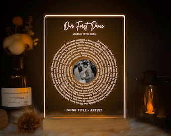 Anniversary Gift, Personalised Song Lyrics Gift, Wedding Photo Gift for Him and Her, Wedding Song Dance, Customizable Birthday Gift, ANV03