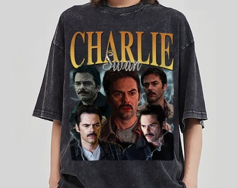 Charlie Swan Vintage Washed T-Shirt, Actor Homage Graphic Unisex Long Sleeve, Bootleg Retro 90's Fans Hoodie Gift