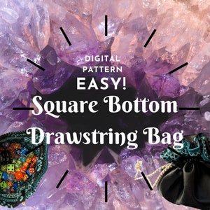 EASY How to Sew a Square Bottomed Drawstring Bag - Step by Step instructions with full color photos. D&D dice bag, jewelry, gifts, and more!