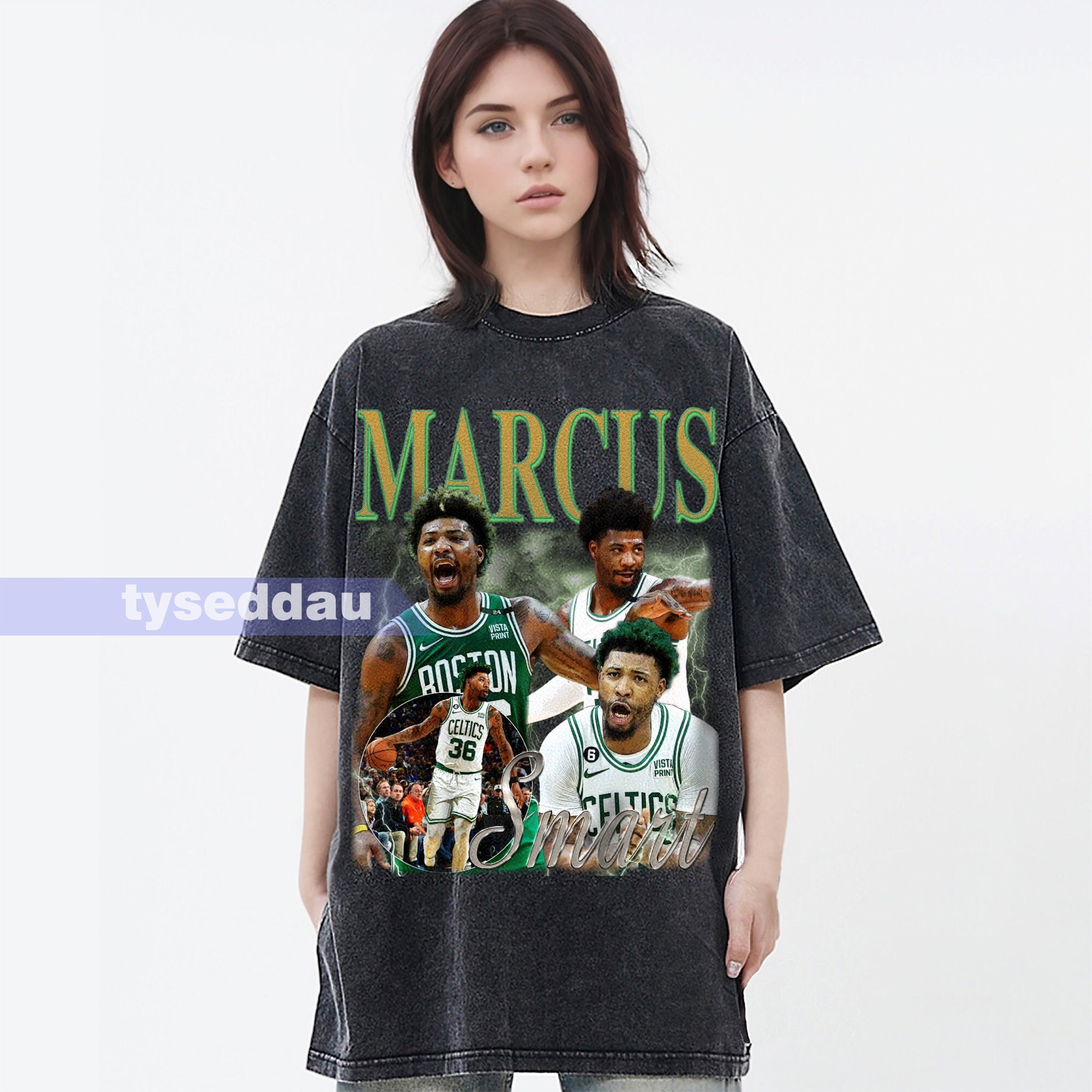Marcus Smart Boston Celtics Number 36 Retro Vintage Jersey Closeup Graphic  Design Tank Top by Design Turnpike - Pixels