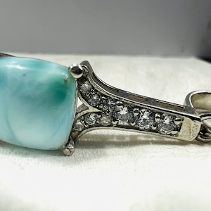925 Stearling Silver , Larimar Pendant Anniversary Gift , New Stylish pendant with shining stunning stone , Larimar jewellery