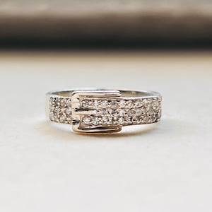 Gürtelschnalle Ring-925 Sterling Silber Ring-Gürtelring-Silber Bandring-Zierliche Ring-Statement Ring-Bandring-geschnitzte Bandring-Muttertag Geschenk