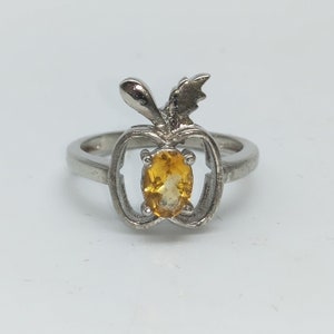 Natural Citrine Ring-November Birthstone-Citrine Silver Ring-Citrine Rings For Women-Citrine Engagement Ring- Statement Ring-Gift For Her