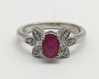 Red Ruby Ring-925 Sterling Silver Ring-Minimalist Ring-Engagement Ring-July Birthstone Ring-Stackable Ring-Handmade Ring-Gift For Women