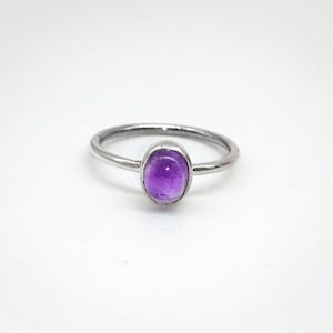 Natural Amethyst Ring | Handmade Silver Ring | 925 Sterling Silver Ring | Oval Amethyst Designer Ring | February Birthstone | Promise Ring