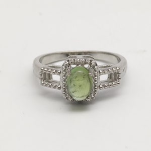 Green Tourmaline Sterling Silver Ring: Handmade Healing Jewelry