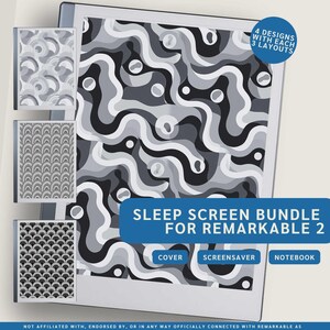 Sleep Screen Template Bundle for epaper tablets such as reMarkable | Retro Notebook | Lock Screen Cover | Remarkable Suspended Screen