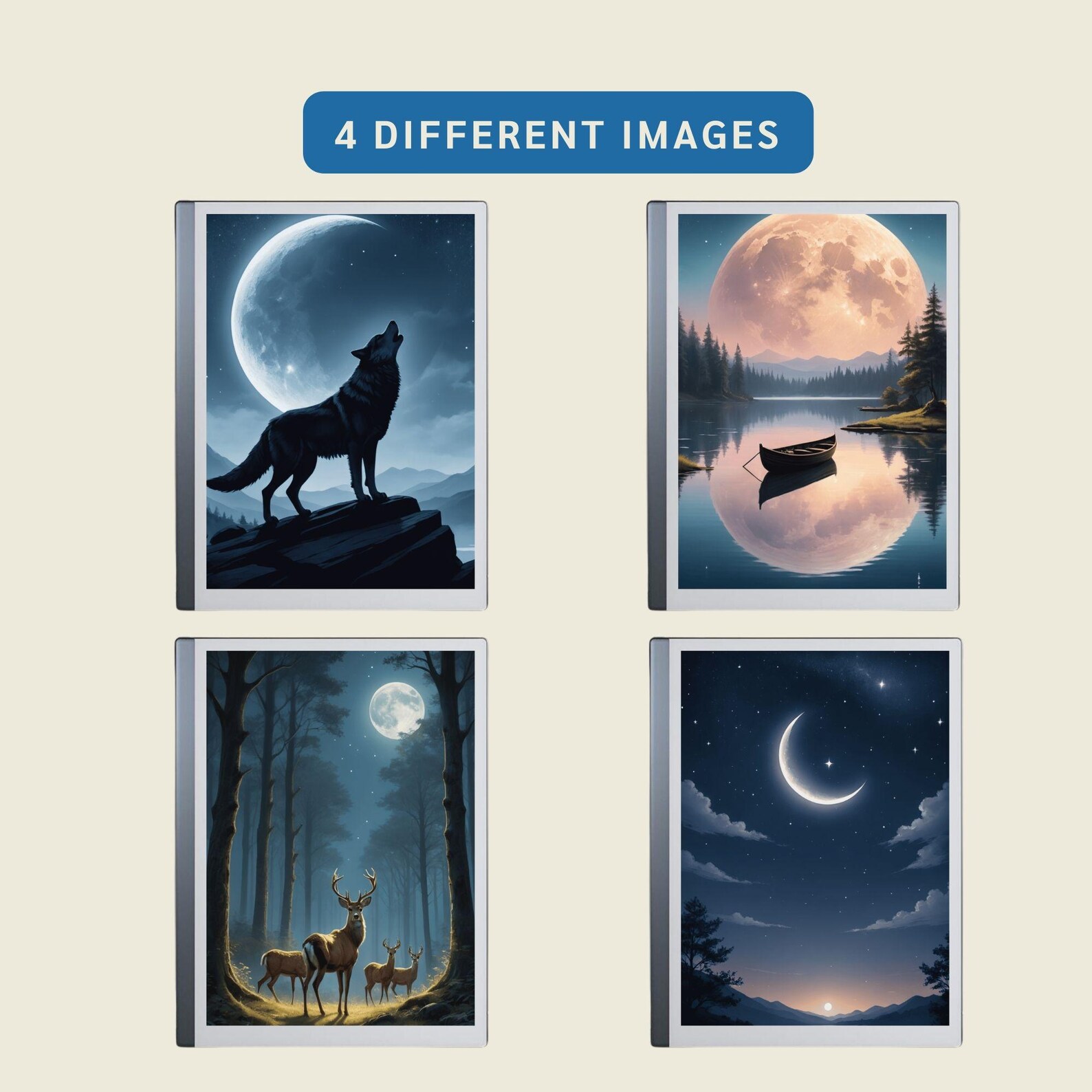 Colored Sleep Screen Template Bundle Designed for Remarkable Paper Pro ...