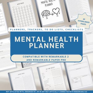 Mentaler Digitaler Planer designed für reMarkable | Mental Journal, Angst Stimmung Tracker, Digitale Vorlage, Selfcare Tracker
