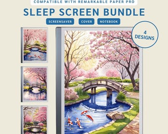 Colored Sleep Screen Template Bundle Designed for Remarkable Paper Pro ...
