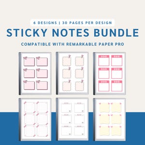 Cute Heart Sticky Notes Bundle for reMarkable Paper Pro, Templates designed for reMarkable