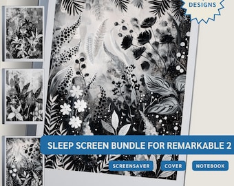 Pacchetto di modelli per schermate del sonno reMarkable 2: disegni botanici (PDF e PNG)