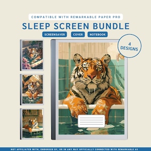 Sleep Screen Bundle for reMarkable Paper Pro, Art Deco Animal Style