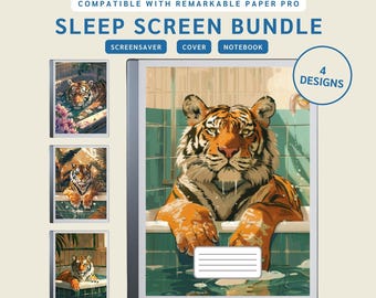 Sleep Screen Bundle for reMarkable Paper Pro, Art Deco Animal Style
