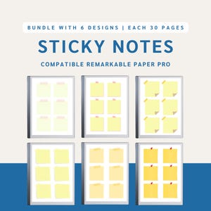 Sticky Notes Bundle for reMarkable Paper Pro, Templates designed for reMarkable