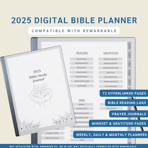 2025 Digital Journaling Bible Planner for epaper tablets such as reMarkable | Church Planner Digital | Bible Study Journal