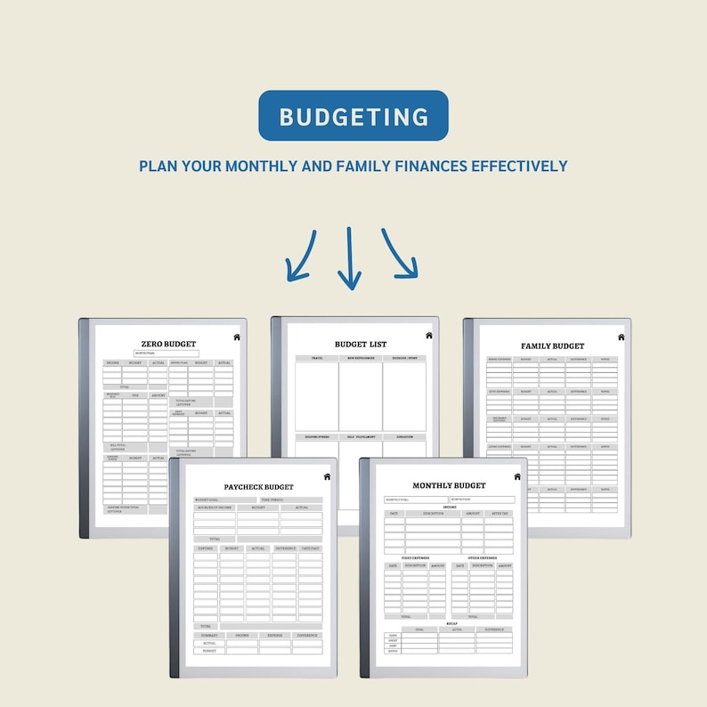 Digital Budget Planner: Hyperlinked PDF for Remarkable, Supernote, Boox ...
