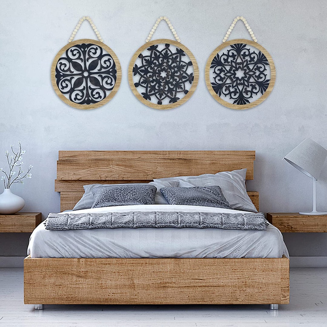 Set of 3 Large Rustic Wall Decor Farmhouse Wall Decor Etsy