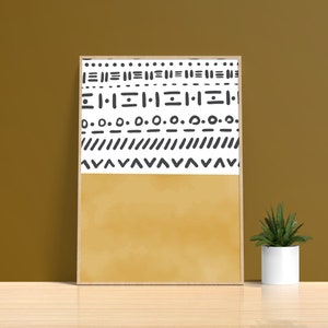 Afrikanischer Tribal Stil Kunstdruck, Afro Boho Kunstwerk, afrikanische minimalistische Illustration, Minimal Housewarming Geschenk Art Print