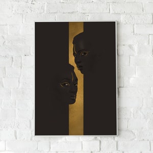 Aesthetic Black Woman Wall Art, Black Girl Poster Black Woman Wall Art, Black Queen Poster, Gift For Her, Black Poster
