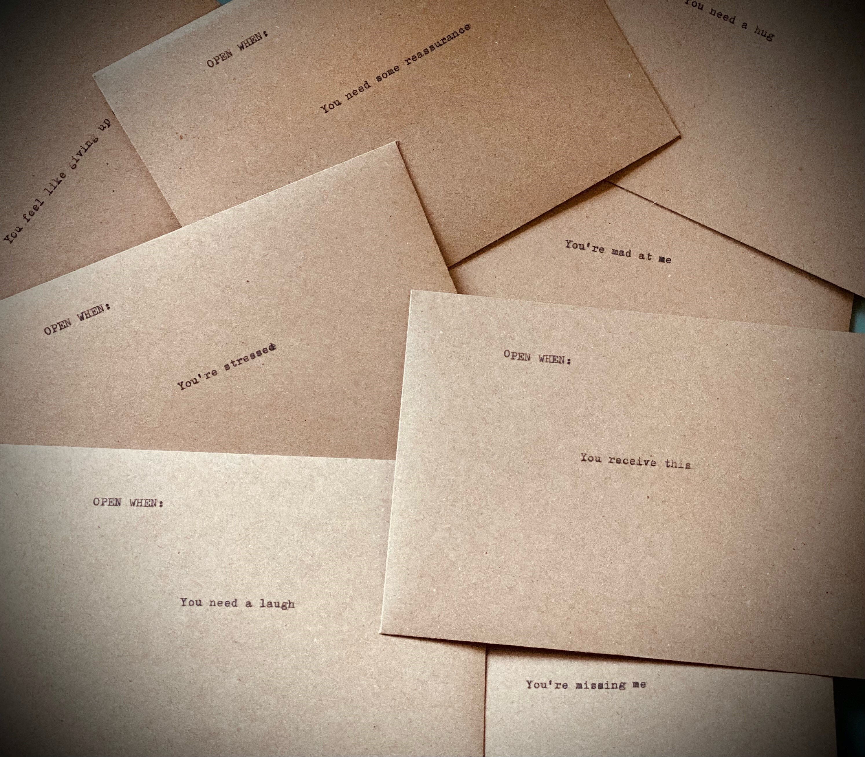 Custom Typewritten Open When Letters set of 8 Etsy