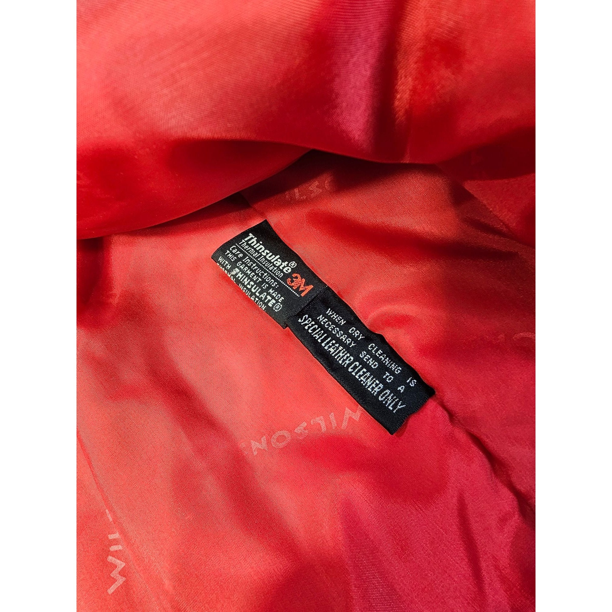 Veste Cuir Rouge Femme Vintage Wilson's - Taille M - Doublure Thinsulate