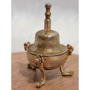 Vintage Bell and Trinket Box, Jewelry Box, Trinket Holder with Claw Feet Legs