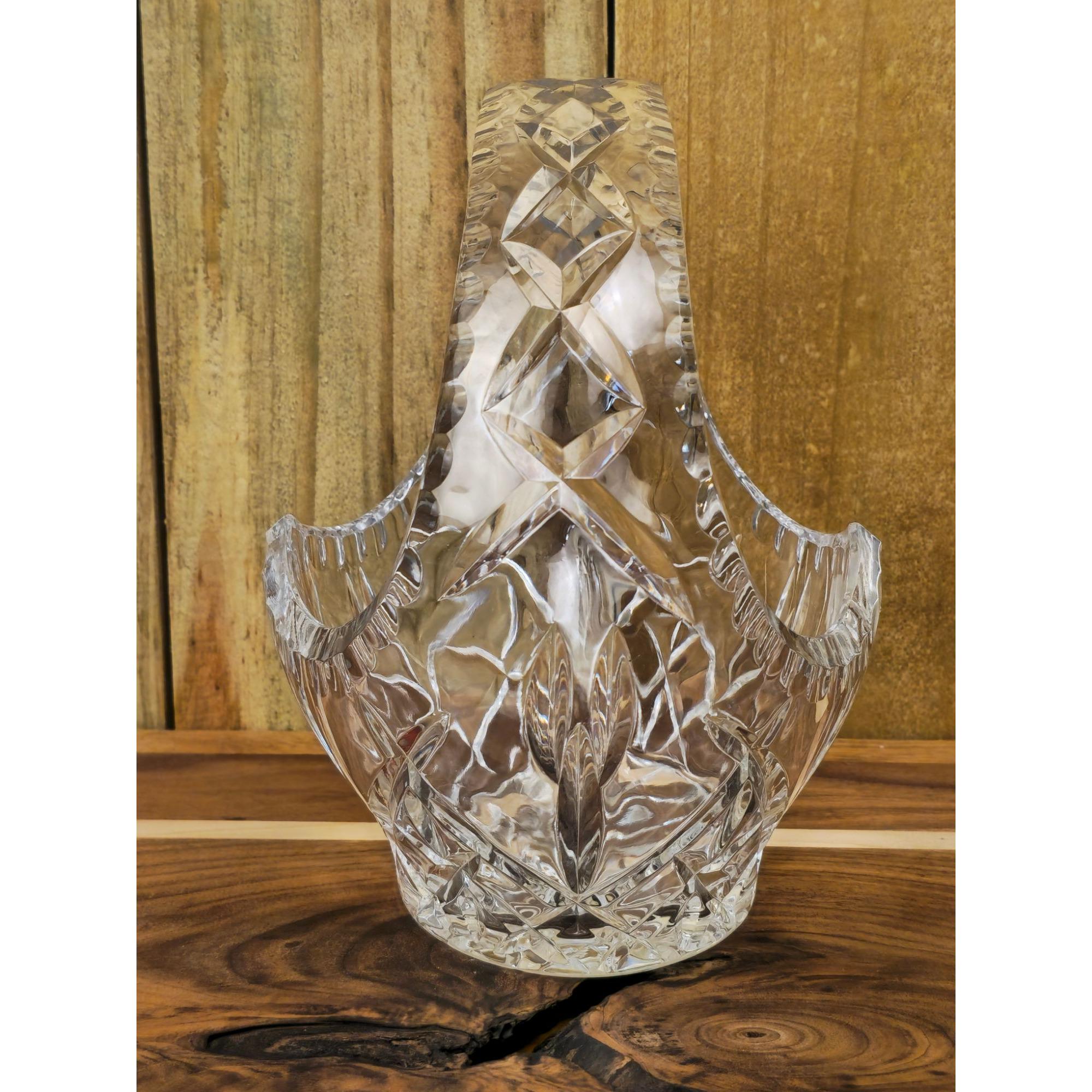 Vintage Polonia Lead Crystal Basket Vase Made in Poland - Etsy