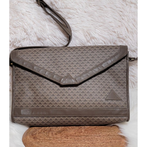 Vintage Liz Claiborn 80's Triangle Geometric Print Envelope Crossbody Handbag