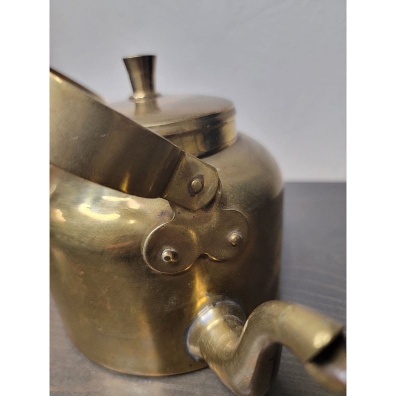 Vintage Brass Handmade Gooseneck Tea Kettle Etsy