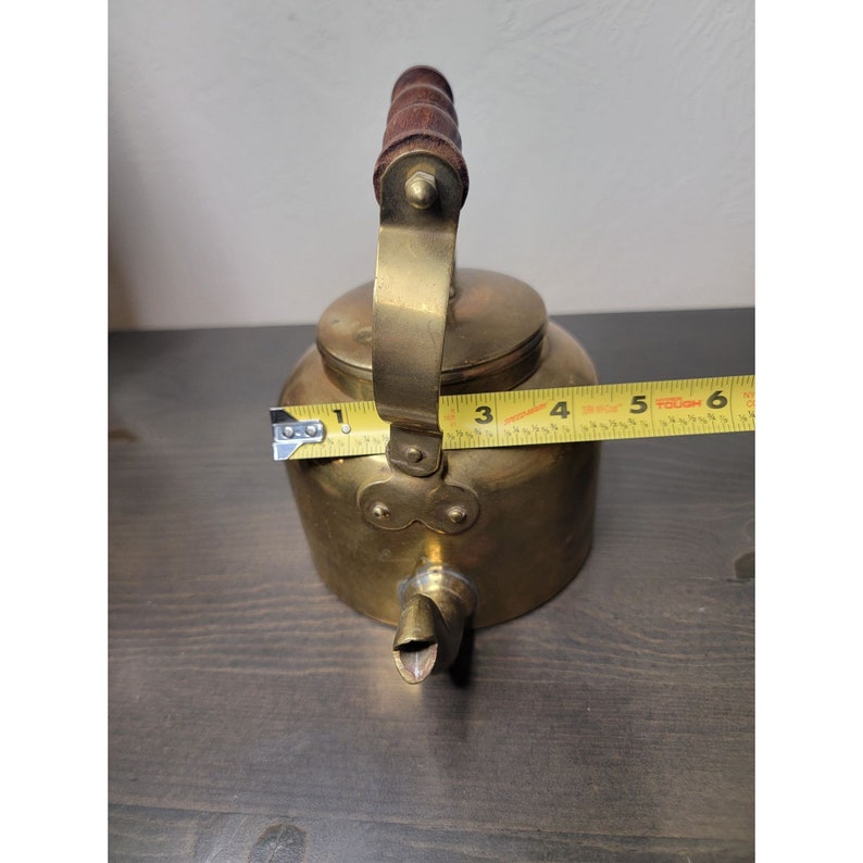 Vintage Brass Handmade Gooseneck Tea Kettle Etsy