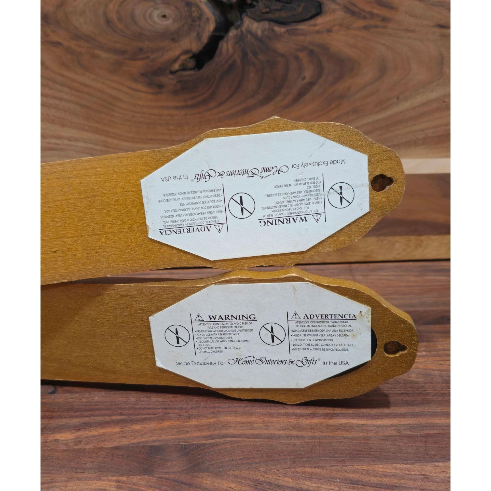 ホームインテリア 真鍮と木製の鏡付きキャンドルホルダー 壁付け燭台 2