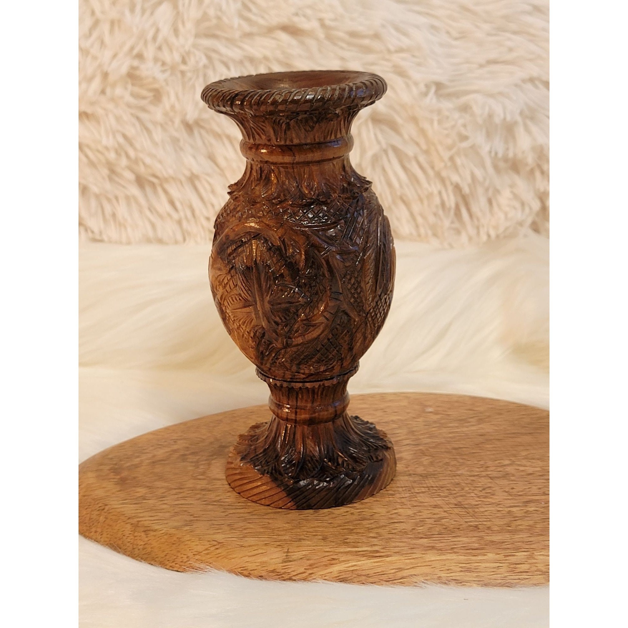 小さなエレファントレリーフ花瓶 ビンテージ ヴィンテージレリーフガラスの花瓶 | Cherry Sugar