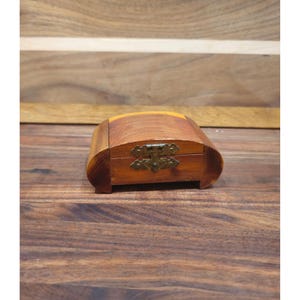 Vintage Wooden Cedar Chest Trinket Box