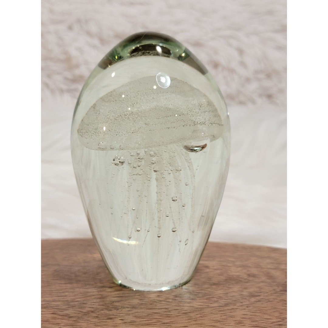 Blown Glass Jelly Fish Paperweight Etsy