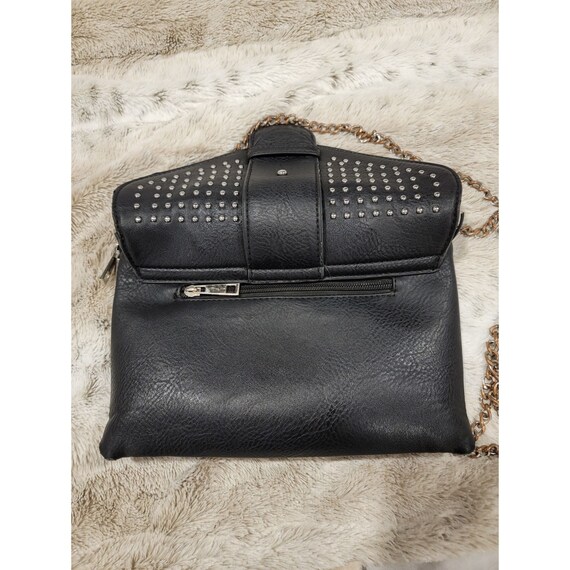 Vintage Black Leather Clutch with Long Chain Shou… - image 2